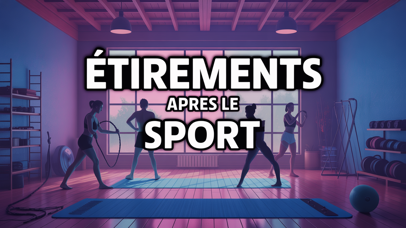 Scène de silhouettes s'étirant après le sport en salle