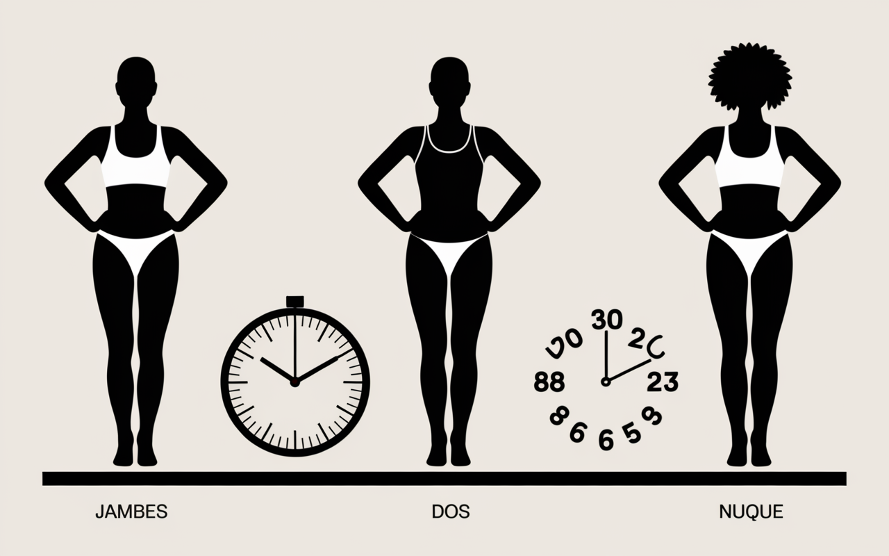 Graphique des étapes de routine d'étirements après le sport