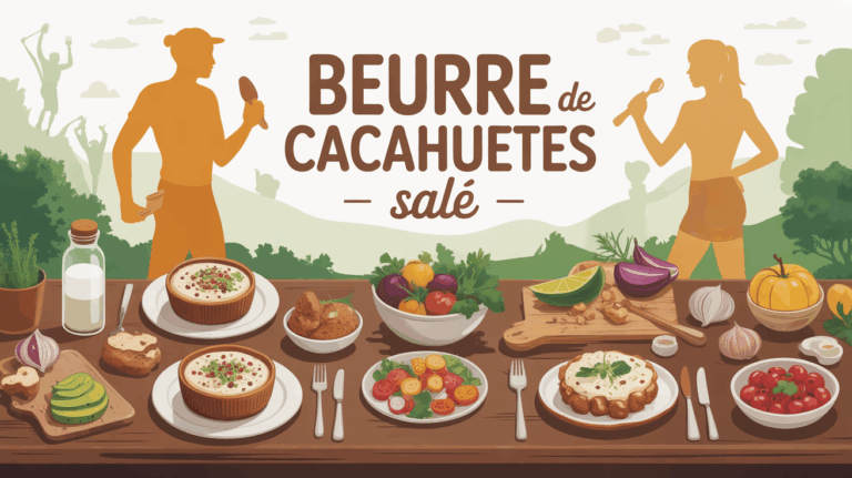 plat salé beurre de cacahuetes table conviviale