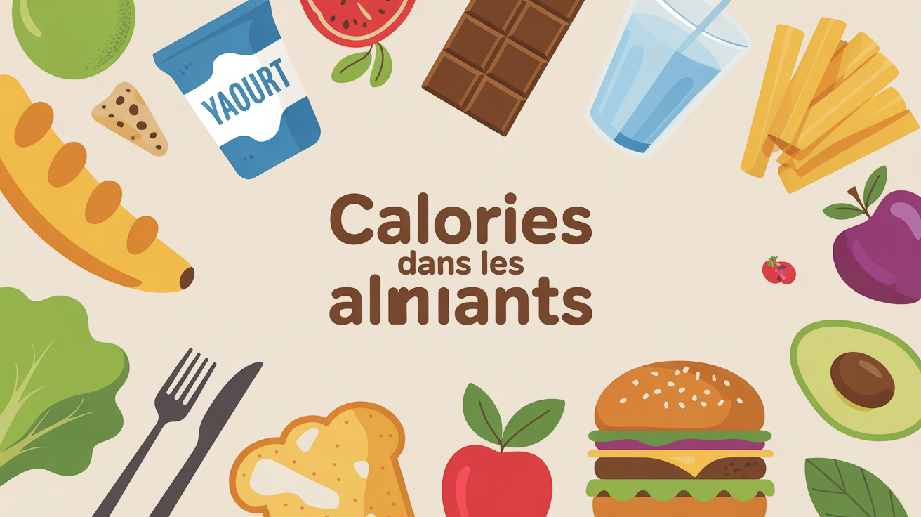 Table aliments vue calories fruits chips eau hamburger