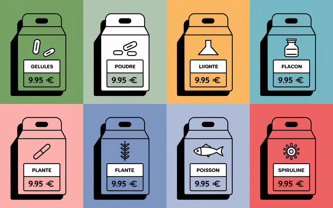illustration categories complements alimentaires gellules poudre spiruline
