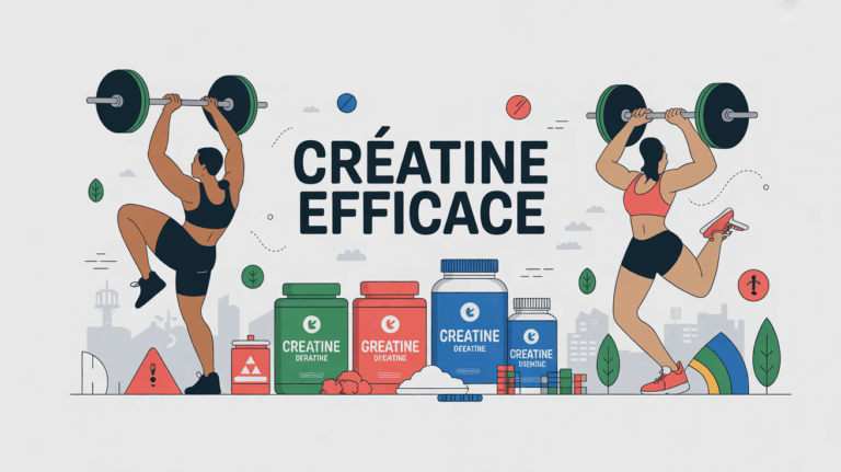 creatine efficace composition pure sur fond blanc