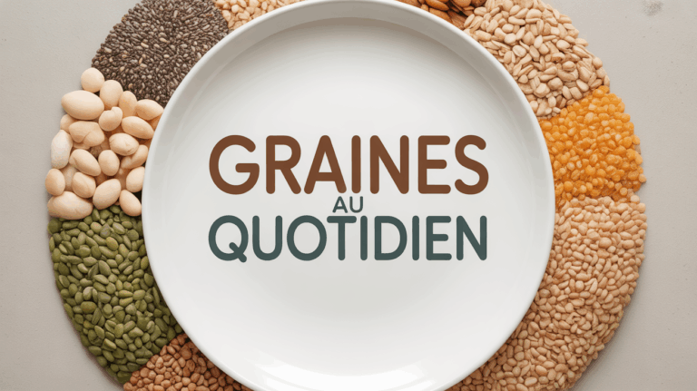 assiette melange graines chia lin courge tournesol sesame vue dessus