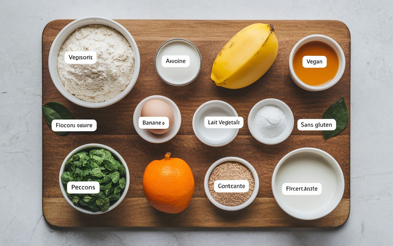 ingredients pancakes proteinés whey vegan et sans gluten