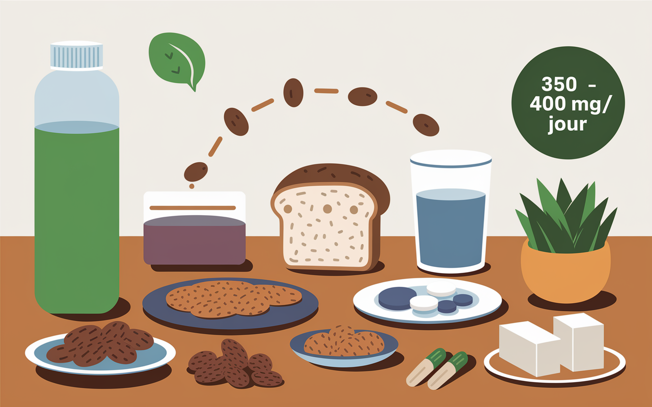 manque de magnesium aliments amandes gellules dose journaliere