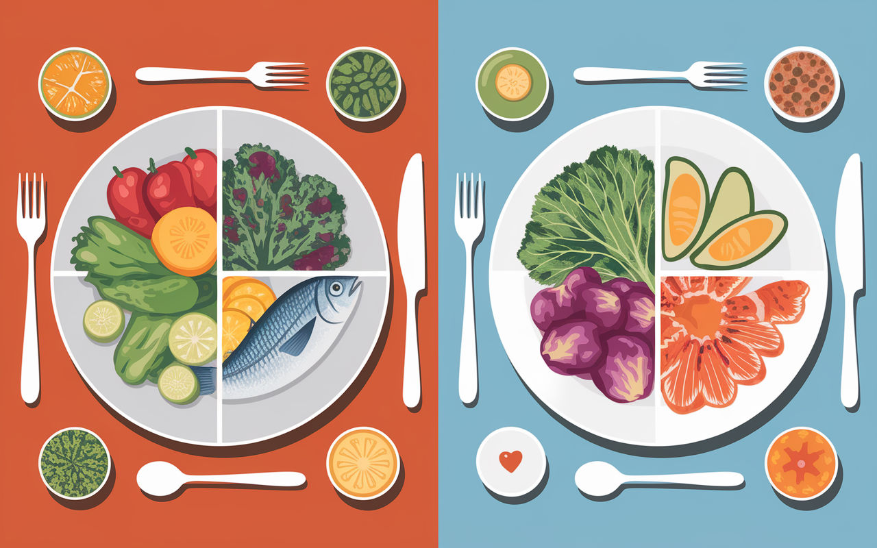 Assiette pescetarienne poissons legumes nutriments