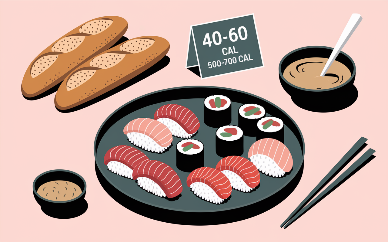 Assortiment sushi calorie comparatif burger