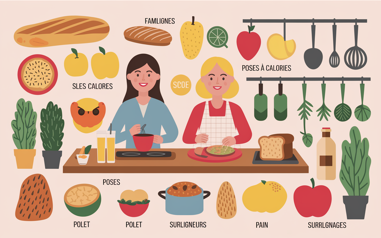 tableau des calories a imprimer annotable en cuisine