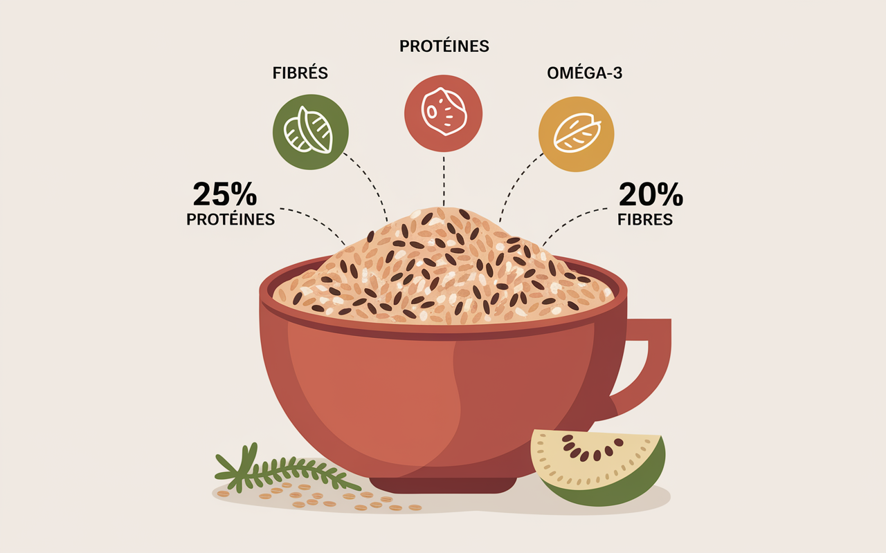 cuillere graines variees avec icones fibres proteines omega3