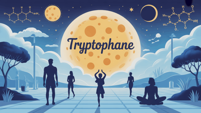 tryptophane sommeil silhouettes sport et molecule