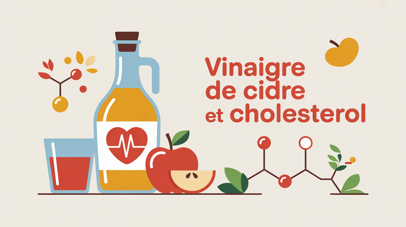 bouteille vinaigre de cidre pomme verre cardio symbole cholesterol