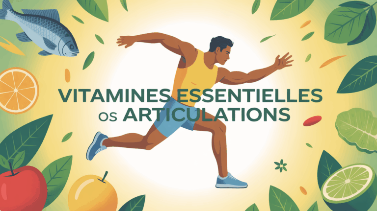 illustration stylisée vitamines essentielles pour os et articulations