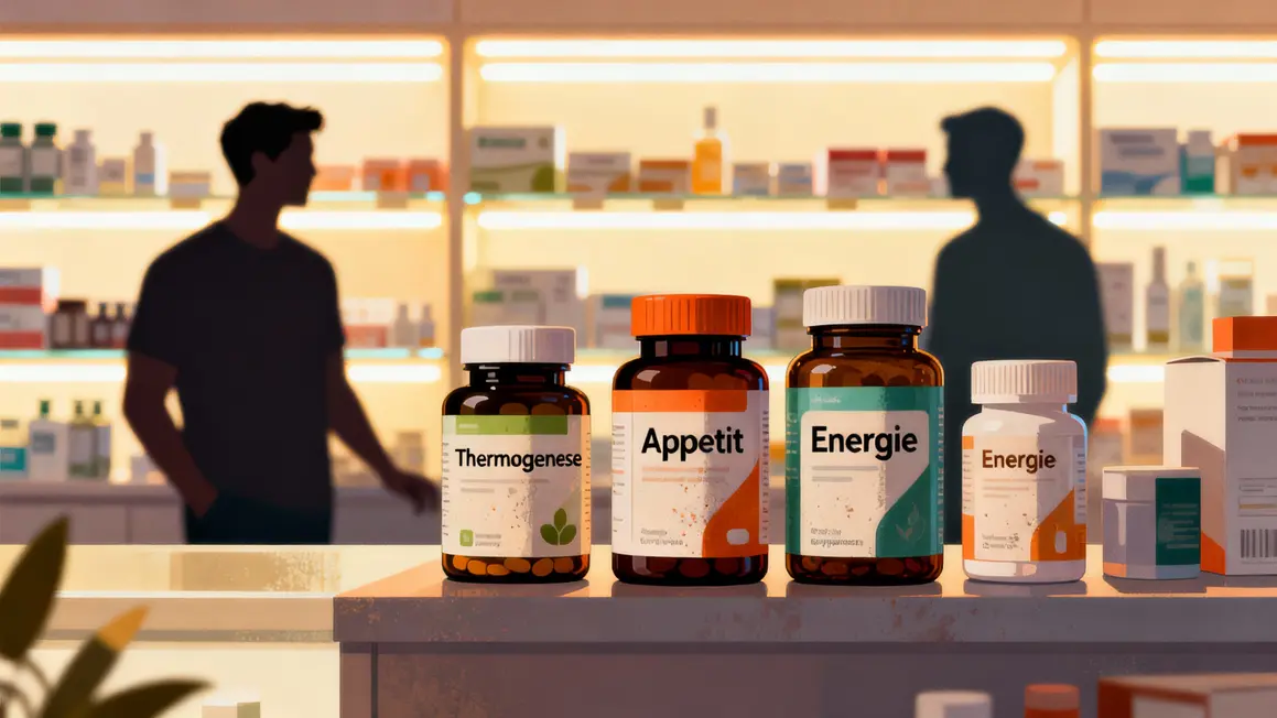 flacons brûleur de graisse pharmacie thermogenèse énergie appétit