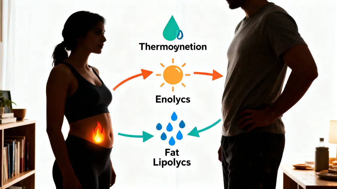 Infographie actions brûleurs de graisse thermogenèse lipolyse