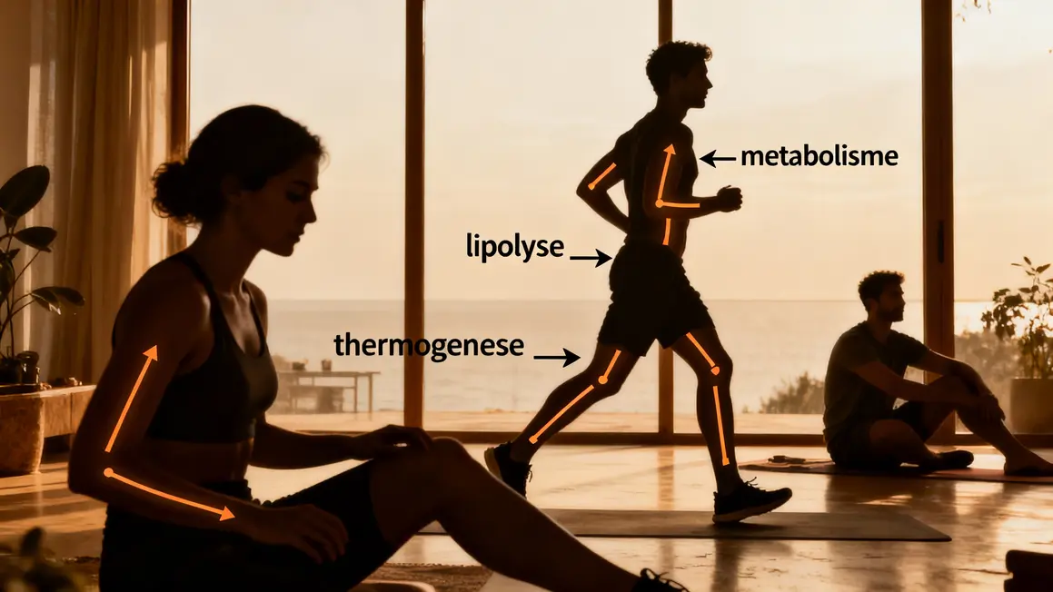 Schéma actions métabolisme thermogenèse lipolyse brûleur de graisse