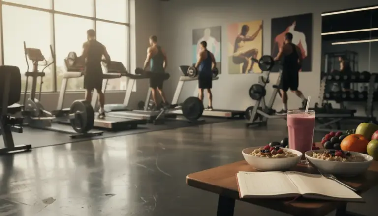 Hommes maigres entraînement prise de masse salle moderne
