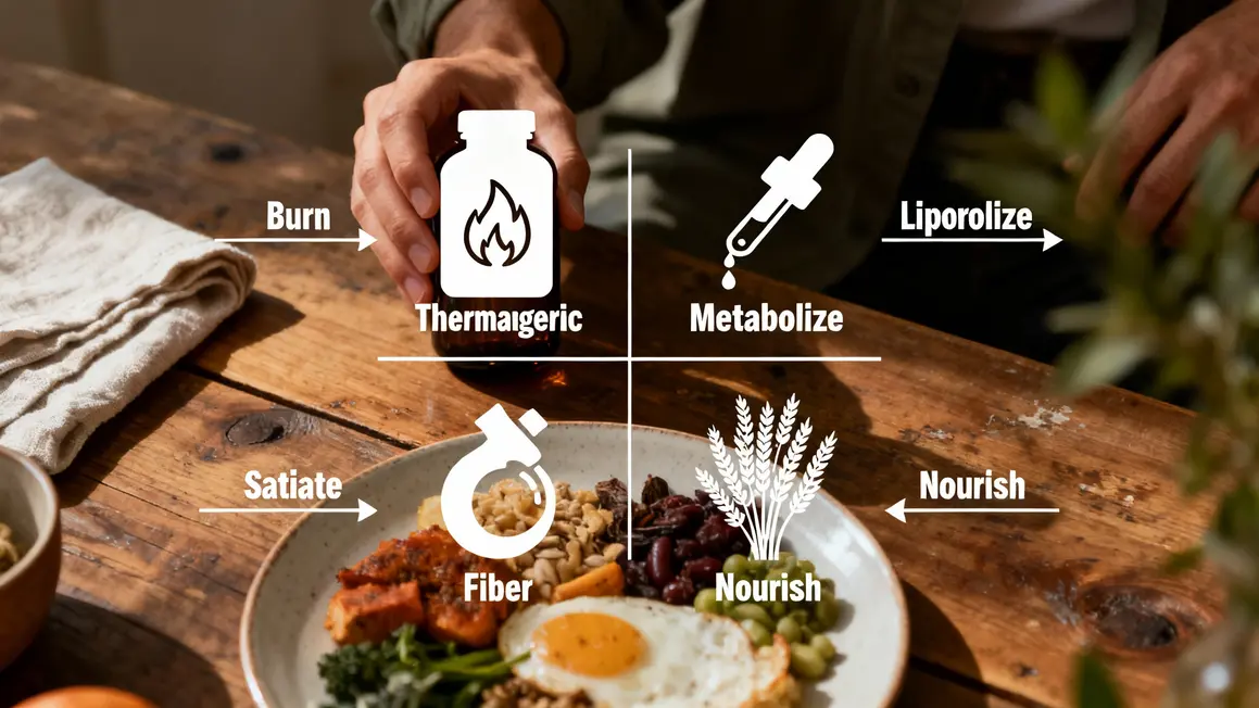 Infographie types brûleur de graisse thermogénique coupe-faim naturel