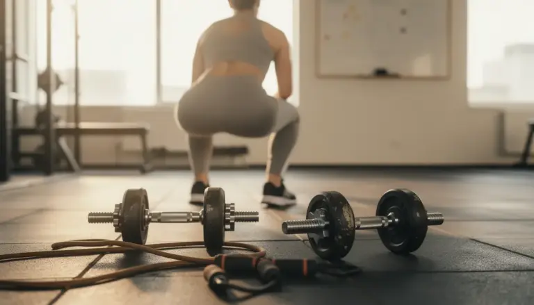 Personne en squat optimisant la musculation fessiers en salle
