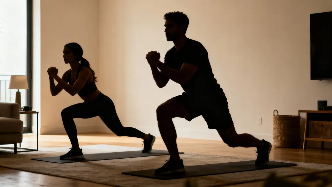 Squats et fentes musculation jambes à domicile