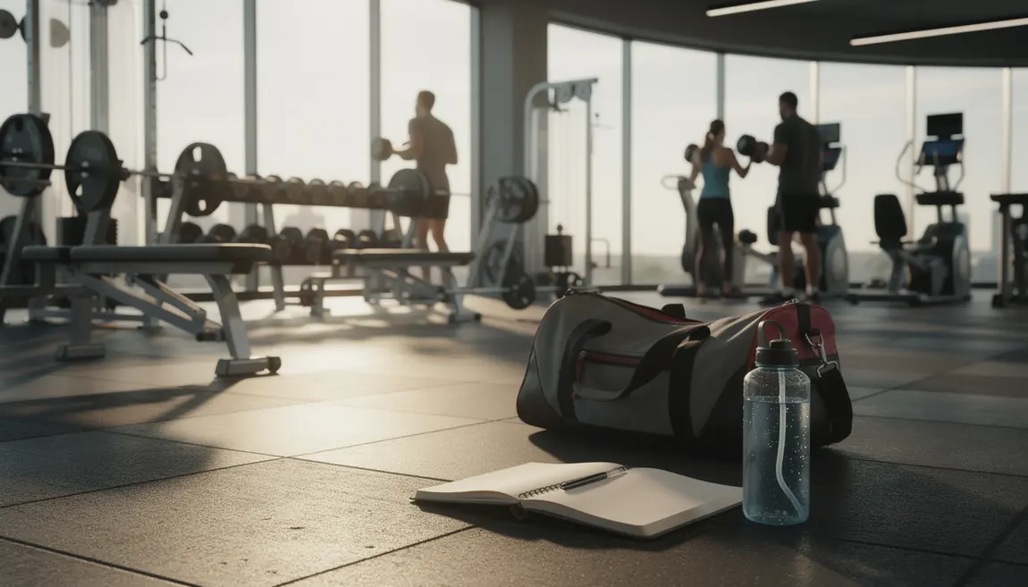 Ambiance dynamique salle de sport musculation carnet séance
