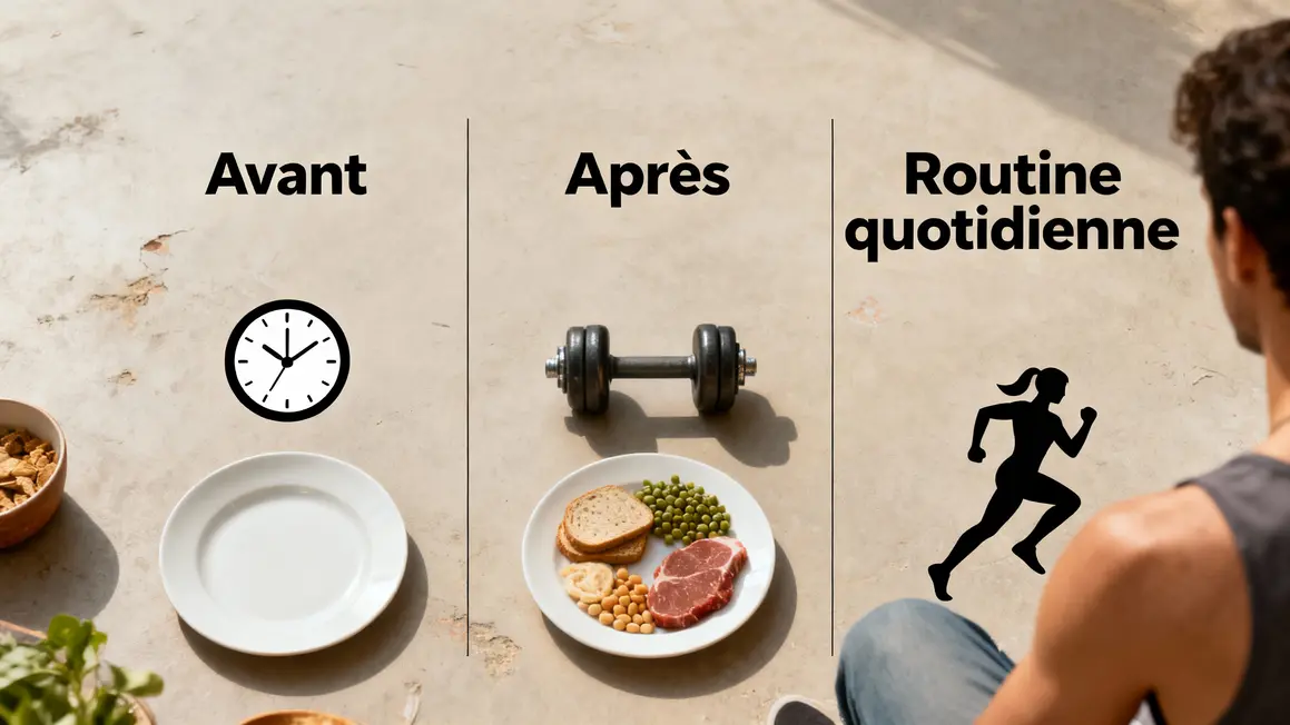 infographie moment prise créatine avant après routine