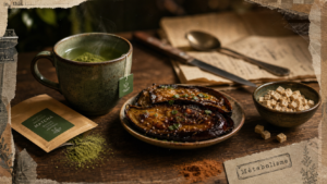 Aliments brûle graisse : thé vert matcha, aubergine rôtie et avoine