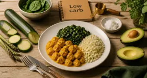 Aliments pauvre en glucide, assiette low carb