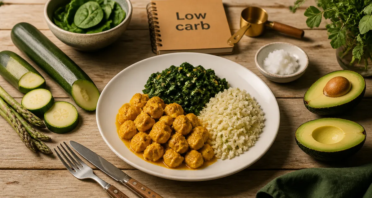 Aliments pauvre en glucide, assiette low carb