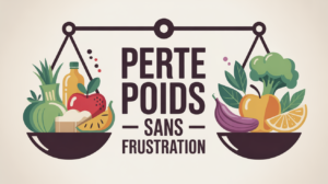 nutrition perdre du poids composition avec balance et aliments sains