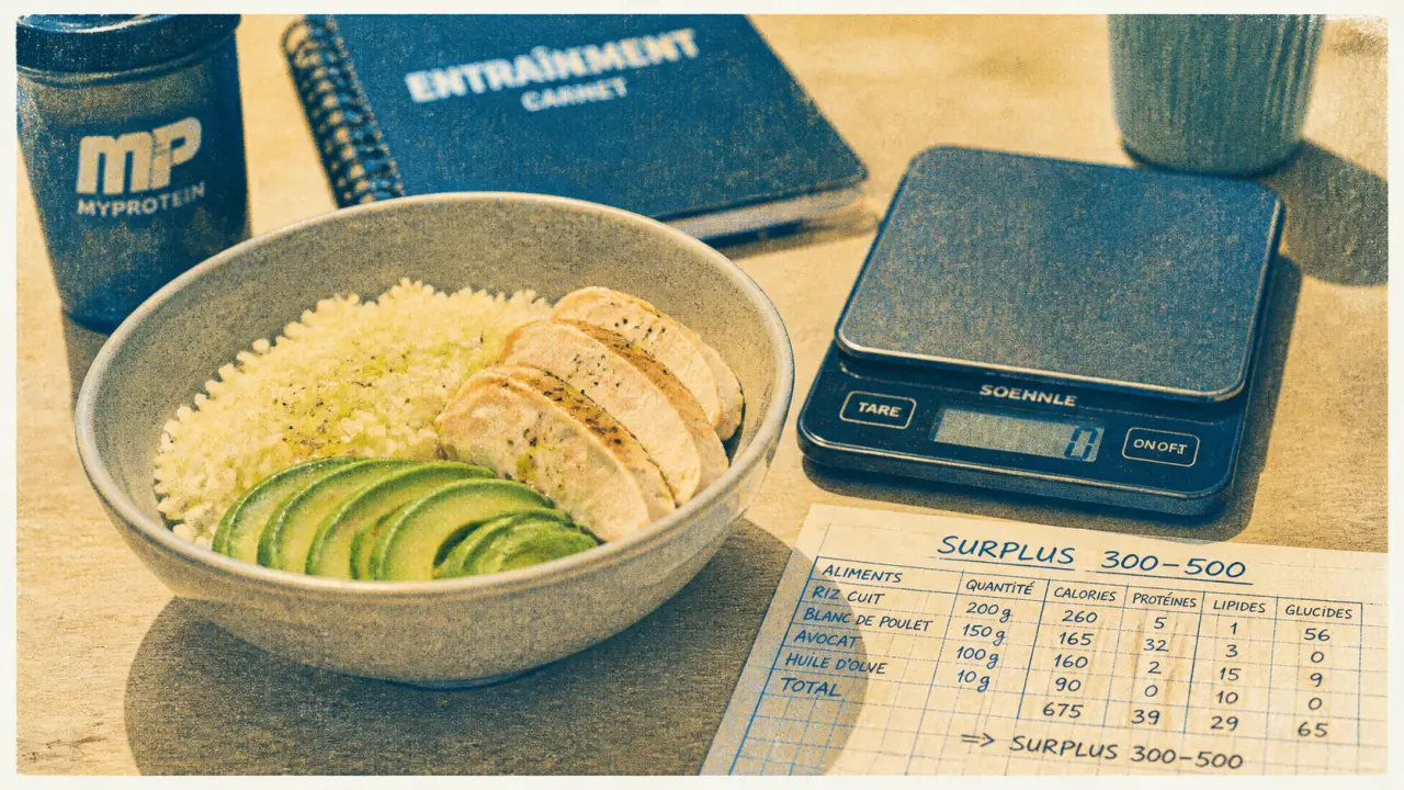 Manger prise de masse : surplus 300 à 500 kcal