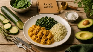 Aliments pauvre en glucide, assiette low carb