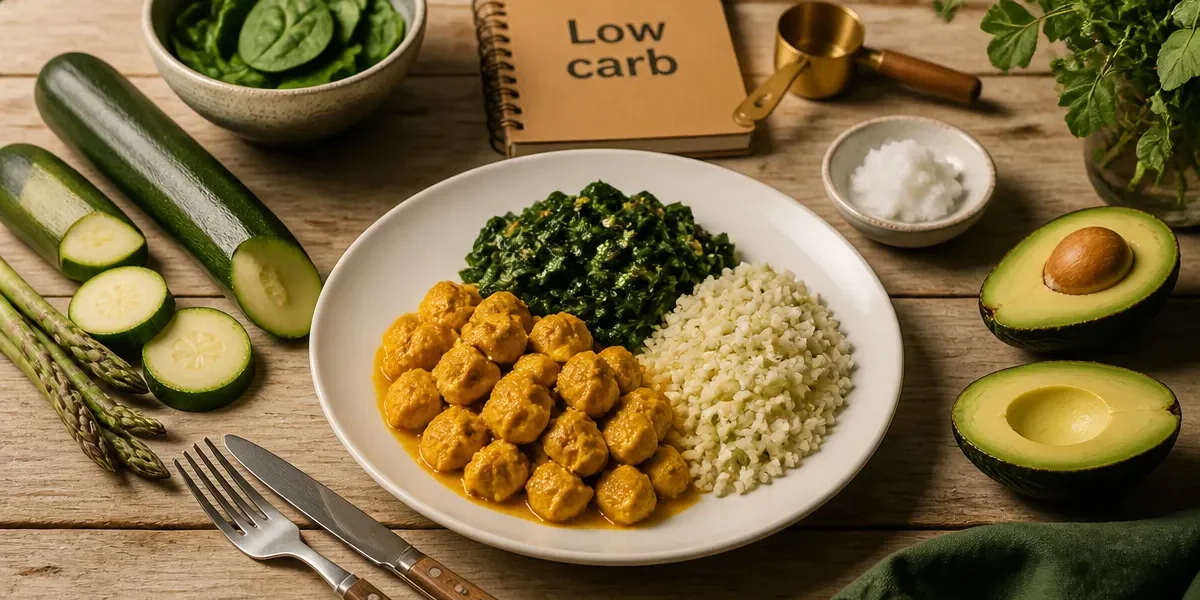 Aliments pauvre en glucide, assiette low carb