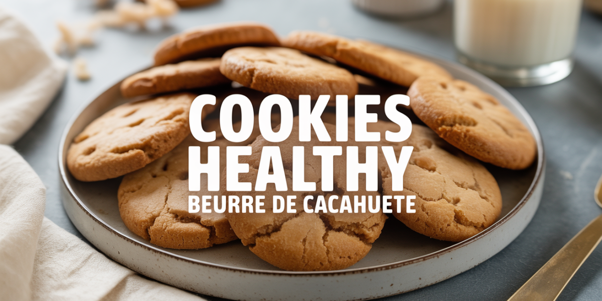 cookies healthy beurre de cacahuete assiette dorée