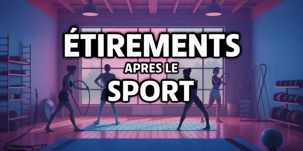 Scène de silhouettes s'étirant après le sport en salle