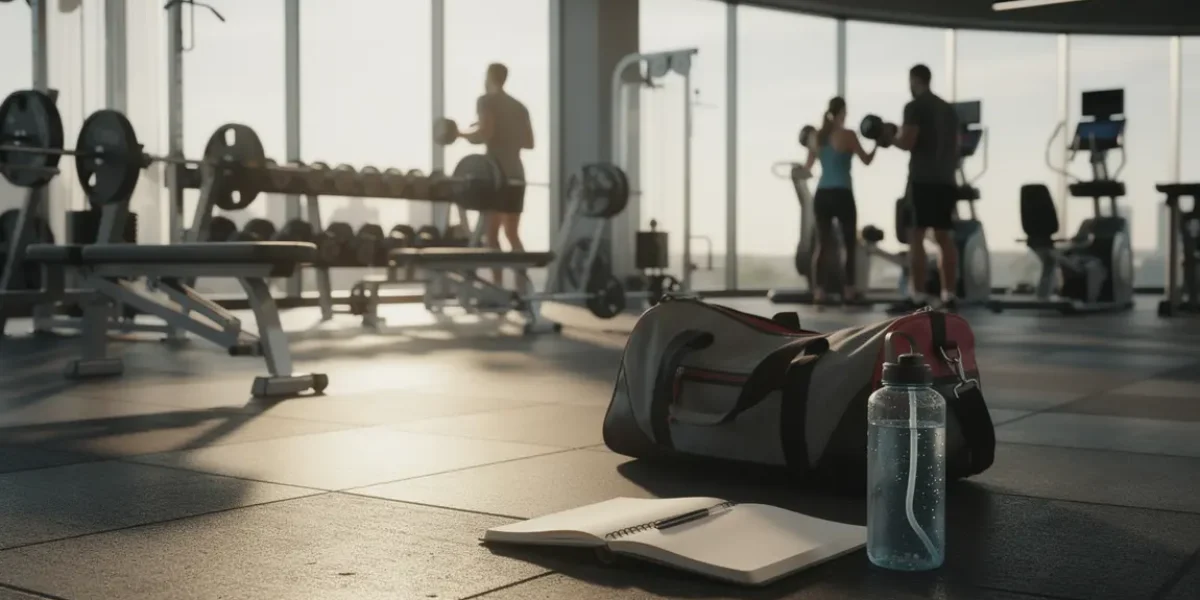 Ambiance dynamique salle de sport musculation carnet séance