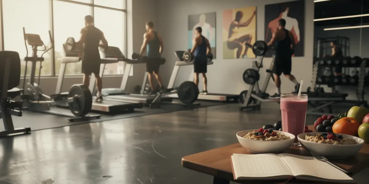 Hommes maigres entraînement prise de masse salle moderne