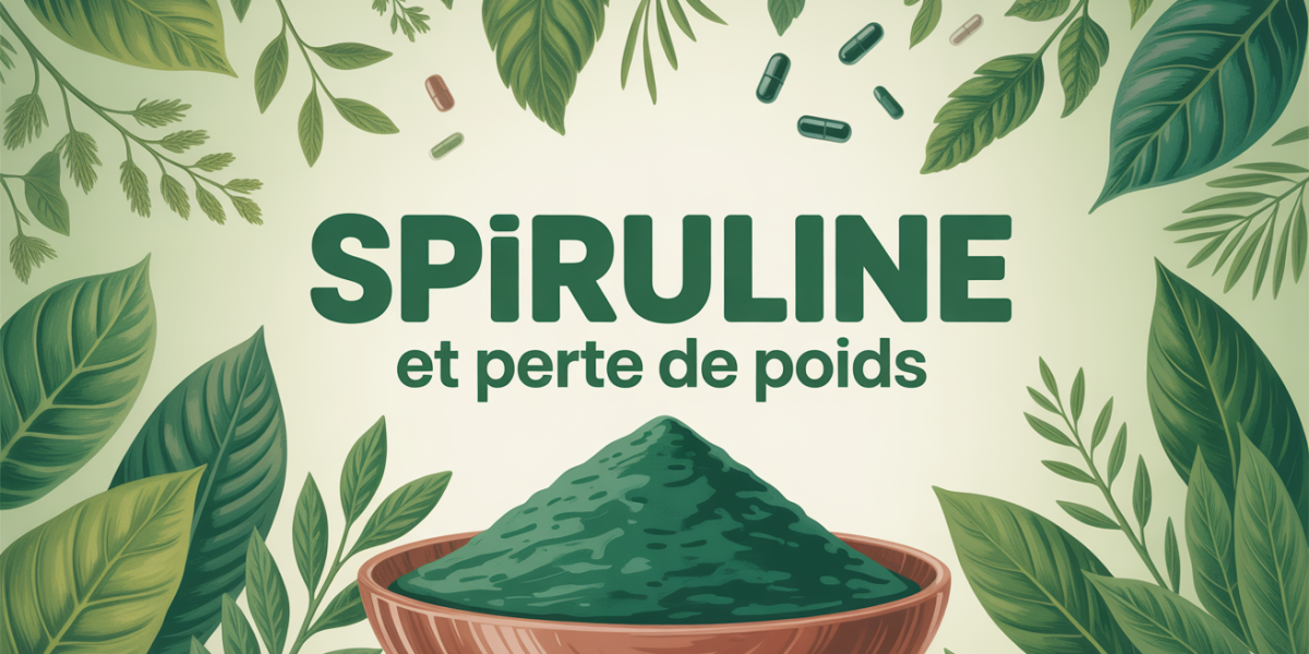 spiruline perte de poids visuel poudre comprimés fond végétal