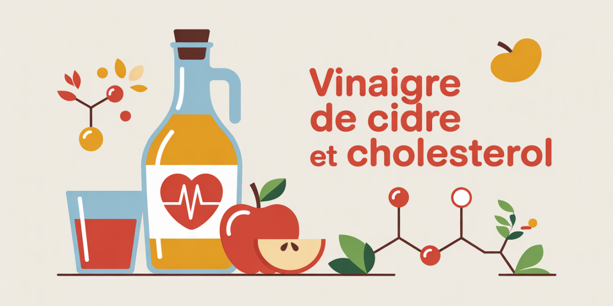 bouteille vinaigre de cidre pomme verre cardio symbole cholesterol