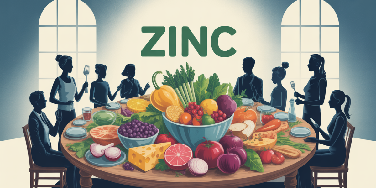 Personnes autour d’une table d’aliments riches en zinc